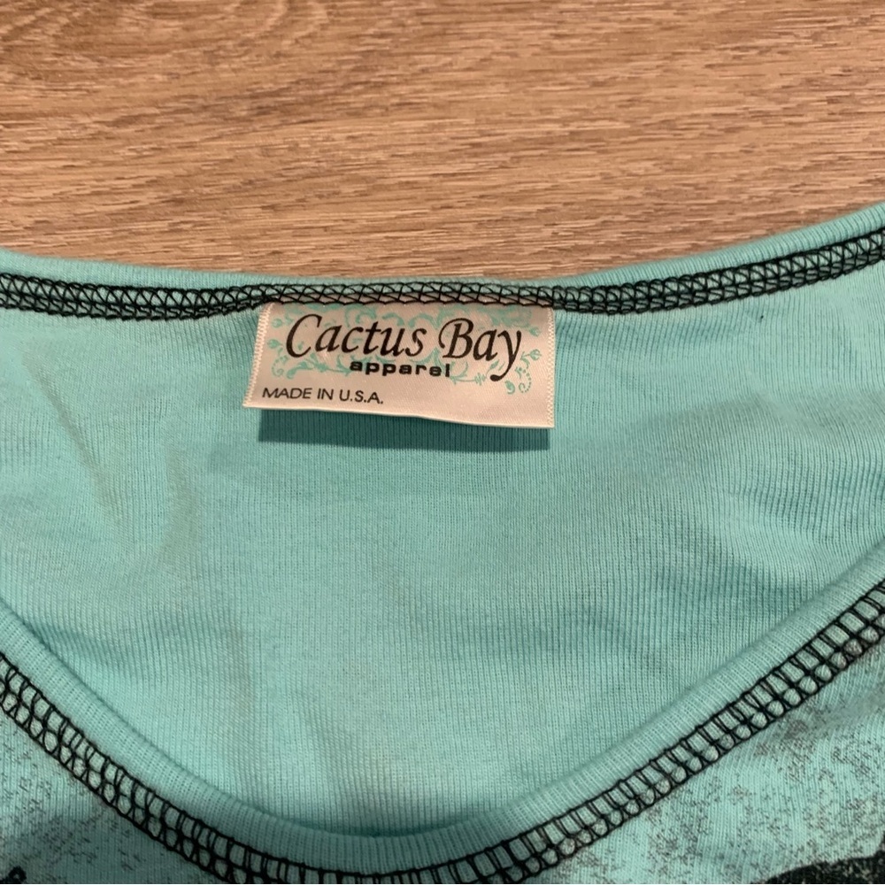 Cactus Bay Blue & Black Las Vegas Y2K Top Size XL - Picture 4 of 5